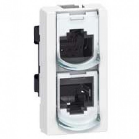 L76554 Mosaic RJ45, UTP, кат.5е, 2 модуля, цвет белый, Legrand, L76554